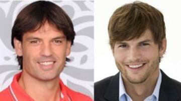 Morientes y Ashton Kutcher.