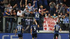 Soccer Football - Champions League - Group F - Atalanta v BSC Young Boys - Stadio Atleti Azzurri, Bergamo, Italy - September 29, 2021 Atalanta&#039;s Matteo Pessina celebrates scoring their first goal REUTERS/Alessandro Garofalo