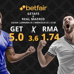 Getafe CF vs. Real Madrid CF: horario, dónde ver, pronósticos y clasificación