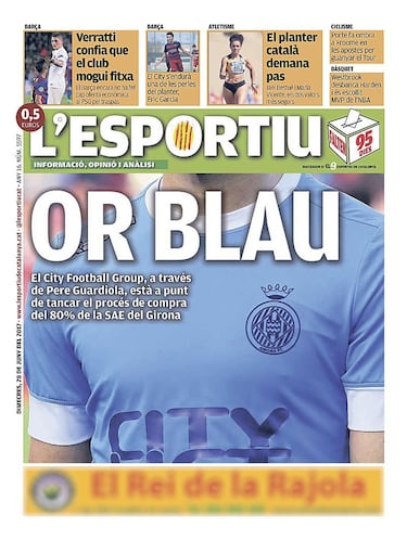 Portada de 'L'Esportiu' del miércoles, 28 de junio de 2017.