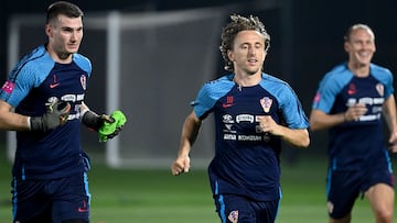 Modric, en un entrenamiento con Croacia.