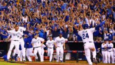 Los Kansas City Royals en su victoria el año pasado contra los Oakland Athletics en la wild card.