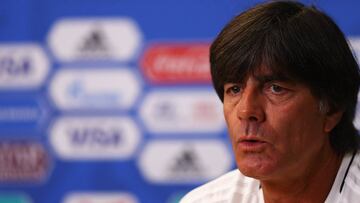 SAINT PETERSBURG, RUSSIA - JULY 01: Germany Manager / Head Coach, Joachim Low speaks at the German Press Conference during the FIFA Confederations Cup on July 1, 2017 in Saint Petersburg, Russia. (Photo by Dean Mouhtaropoulos/Getty Images)