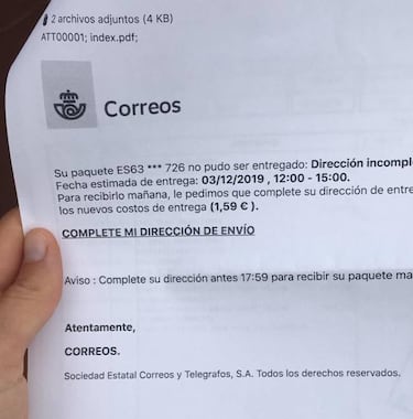 Nueva estafa phishing de Correos: no piques con este mensaje