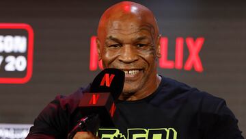 Arlington (United States), 17/05/2024.- Former heavyweight boxing champion Mike Tyson speaks during a pre-fight press conference held at Texas Live in Arlington, Texas, USA, 16 May 2024. The Tyson vs Paul fight will be held at AT&T Stadium in Arlington, Texas on 20 July 2024. EFE/EPA/ADAM DAVIS
