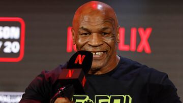 Arlington (United States), 17/05/2024.- Former heavyweight boxing champion Mike Tyson speaks during a pre-fight press conference held at Texas Live in Arlington, Texas, USA, 16 May 2024. The Tyson vs Paul fight will be held at AT&T Stadium in Arlington, Texas on 20 July 2024. EFE/EPA/ADAM DAVIS