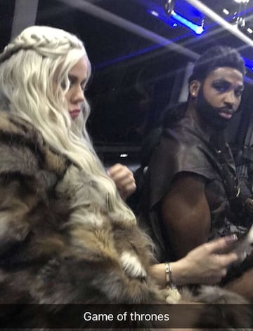 Khaleesi (Khloe Kardashian) y Khal Drogo (Tristan Thompson) causaron sensación.