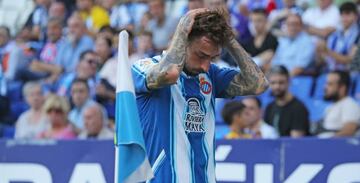 Fernando Calero, durante el Espanyol-Valencia.