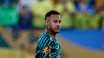 Soccer Football - World Cup - South American Qualifiers - Brazil v Venezuela - Arena Pantanal, Cuiaba, Brazil - October 12, 2023 Brazil's Neymar during the warm up before the match REUTERS/Adriano Machado