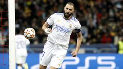 Benzema, durante el Shakhtar-Real Madrid.