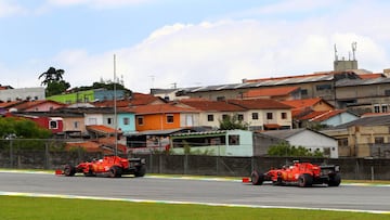 Sebastian Vettel y Charles Leclerc en Brasil.