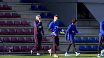 Setién's comforting words for Riqui Puig in his first training session as Barcelona coach