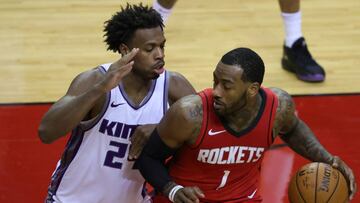 John Wall, durante el partido de la NBA que ha enfrentado a Houston Rockets y Sacramento Kings