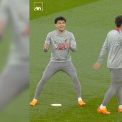 La alegría de Díaz en el calentamiento previo a su regreso