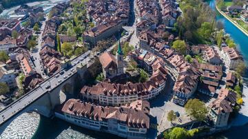 Imagen aérea de la ciudad suiza