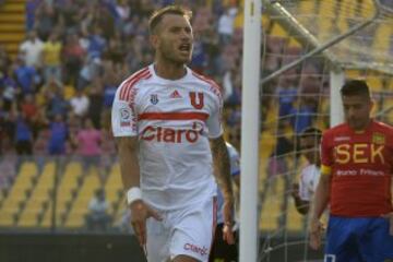 Futbol, Union EspaÃ±ola vs Universidad de Chile. Duodecima fecha campeonato de Apertura 2016/17.
El jugador de Universidad de Chile Gaston Fernandez celebra luego de convertir un gol contra Union EspaÃ±ola durante el partido de primera division en el estadio Santa Laura de Santiago, Chile.
19/11/2016
Claudio Santana/Photosport*************

Football, Union EspaÃ±ola vs Universidad de Chile. Twelve date, Aperture Championship 2016/17.
Universidad de Chile's player Gaston Fernandez celebrates after scoring against Union EspaÃ±ola during the first division football match held at the Santa Laura stadium in Santiago, Chile.
19/11/2016
Claudio Santana/Photosport