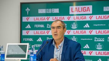 Carlos Mouriz, director general del Racing de Ferrol, ratificó a Cristóbal Parralo.
