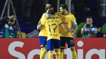 Alejandro Zendejas celebrates his goal 3-0 of America during the round of 16 second leg match between America and Guadalajara as part of the CONCACAF Champions Cup 2025, at Ciudad de los Deportes Stadium on March 12, 2025 in Mexico City, Mexico.