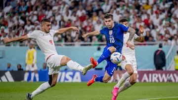 Christian Pulisic, autor del gol con el que Estados Unidos derrotó a Irán en Qatar 2022, en Al Thumama.