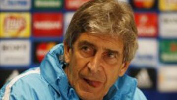 Manuel Pellegrini durante la rueda de prensa previa al partido de ma&ntilde;ana. 