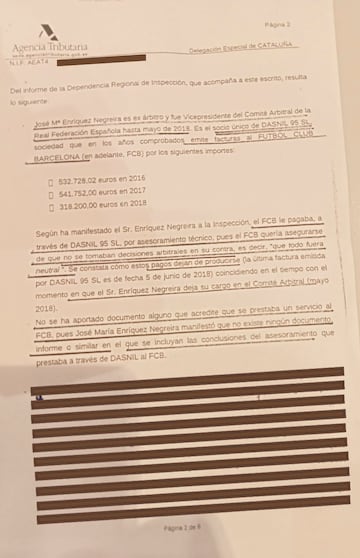 El documento de la Agencia Tributaria. Se ha borrado los datos relativos al expediente.