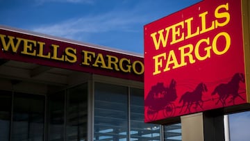 Fotografía de una sucursal de Wells Fargo en USA, 2020.