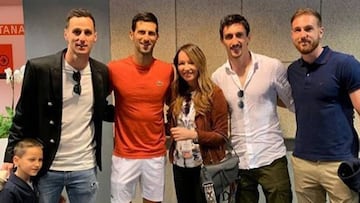 Kalinic, Savic y Oblak han posado con Djokovic.