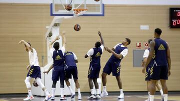 Entrenamiento del Real Madrid de baloncesto.