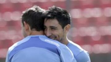 Fucile y Stuani, en el entrenamiento de Uruguay.