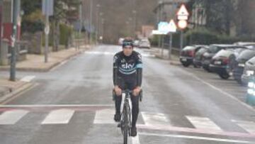 Mikel Landa, durante uno de sus primeros entrenamientos del a&ntilde;o.