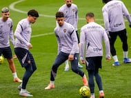 Ugo Raghouber en un entrenamiento con el Levante.