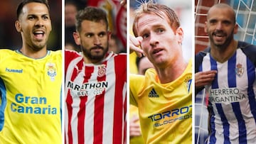 Viera, Stuani, Álex y Yuri, durante esta temporada.