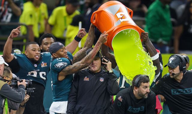 Super Bowl 2025: What color was the Gatorade shower for Eagles head ...