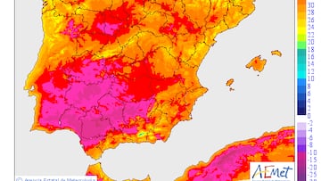 Mapa máximas Aemet