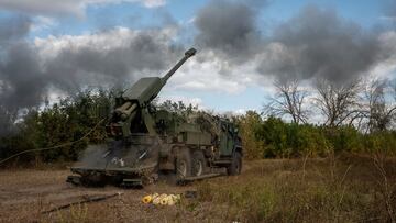 Ukrainian servicemen fire a 2S22 Bohdana self-propelled howitzer towards Russian troops, amid Russia's attack on Ukraine, at a position in Donetsk region, Ukraine September 13, 2023. Radio Free Europe/Radio Liberty/Serhii Nuzhnenko via REUTERS