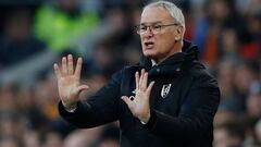 (FILES) In this file photo taken on January 20, 2019 Fulham&#039;s Italian manager Claudio Ranieri gestures on the touchline during the English Premier League football match between Fulham and Tottenham Hotspur at Craven Cottage in London. - Claudio Ranie