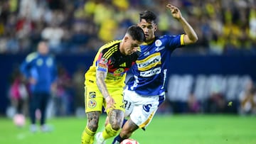 during the 10th round match between Atletico de San Luis and America as part of the Liga BBVA MX, Torneo Apertura 2025 at Alfonso Lastras Stadium, on September 24, 2025 in San Luis Potosi, Mexico.