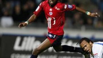 <b>POTENTE. </b>Gervinho, en un partido con su actual club, el Lille, primer clasificado del campeonato francés.