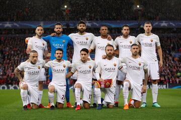 Roma's starting line-up.