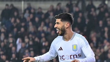 Marco Asensio durante el partido de ida de octavos de final entre el Brujas y el Aston Villa.