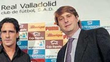<b>REGRESO. </b>García Calvo, junto a Carlos Suárez en la presentación de ayer en Valladolid.