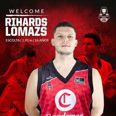 Rihards Lomazs, nuevo jugador del Casademont Zaragoza