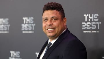 Former Brazil International Ronaldo poses upon arrival to attend the Best FIFA Football Awards 2023 ceremony in London on January 15, 2024. (Photo by Adrian DENNIS / AFP)