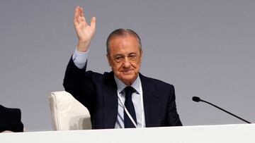 Florentino Pérez, presidente del Real Madrid, en la Asamblea de Socios 2022.