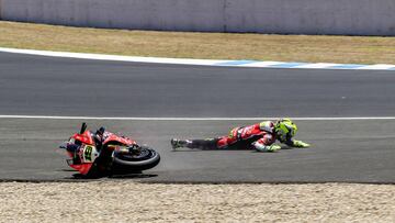 09/06/2018 CARRERA MUNDIAL DE SUPERBIKES EN JEREZ CAIDA DE ALVARO BAUTISTA EN CARRERA