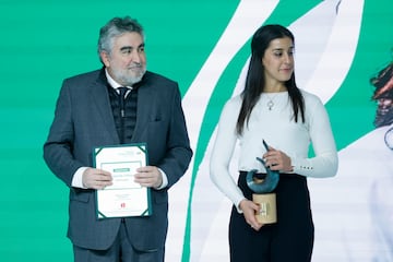 El presidente del CSD, Jos Manuel Rodrguez Uribes, y Carolina Marn. 
