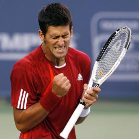 Novak Djokovic, eufórico tras derrotar al español Rafael Nadal en las semifinales del Masters 1000 de Cincinnati.