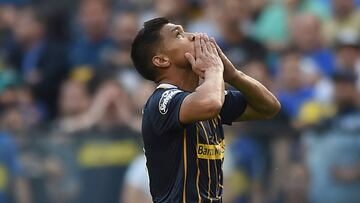 Te&oacute;filo Guti&eacute;rrez celebrando un gol con Rosario Central.