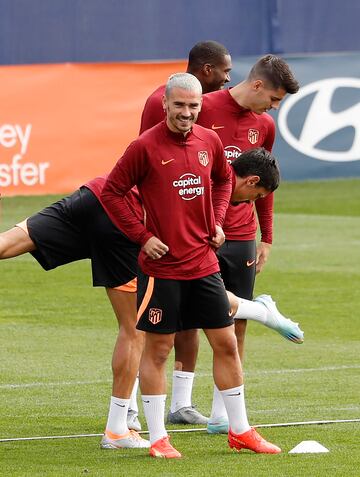 Griezmann, feliz durante el entrenamiento. 