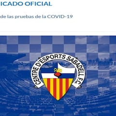 El Sabadell detecta cuatro positivos asintomáticos